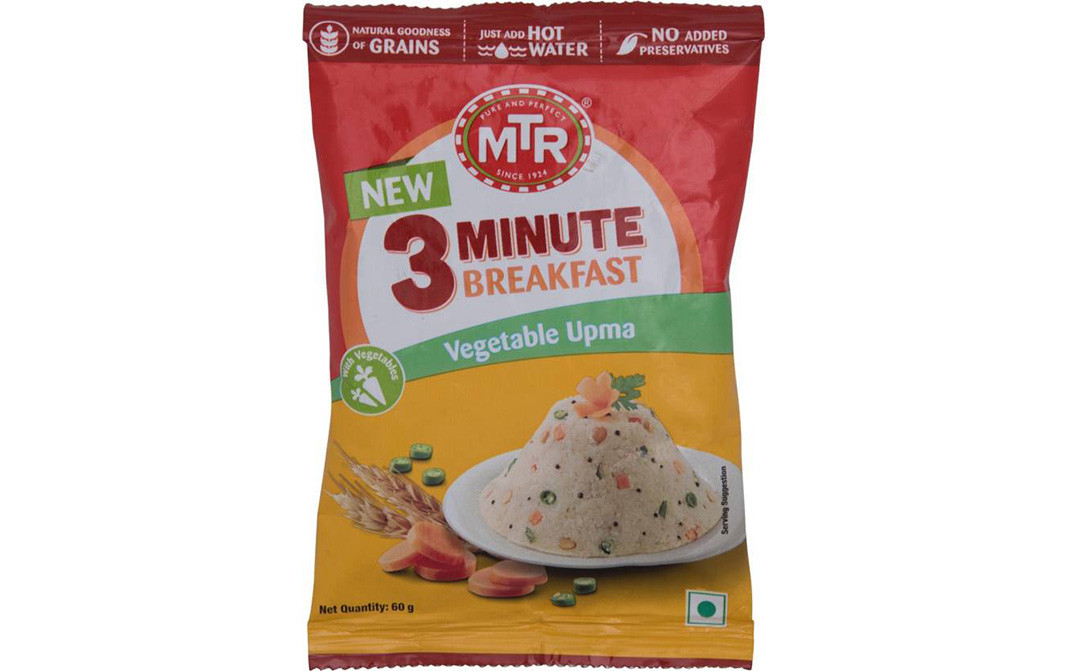 MTR Vegetable Upma - 3 Minute Breakfast   Pack  60 grams